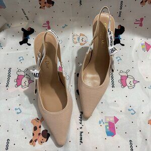 Dior Fabric Bow Embroidered Pointed-Toe Slingback Pumps